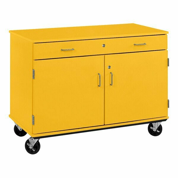 I.D. Systems 36'' Tall Sun Yellow Two Door Mobile Storage Cabinet with Drawer 80430F36042 538430F36042
